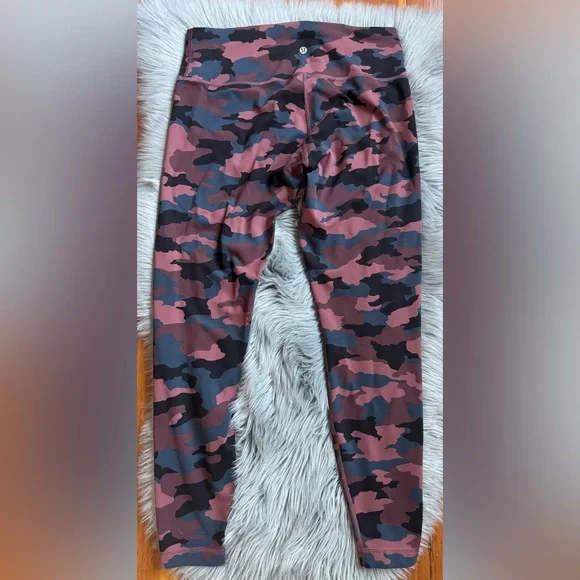Lululemon 14 Wunder Train High-Rise Tight 28" Heritage 365 Camo Smoky Red Multi - Picture 1 of 6